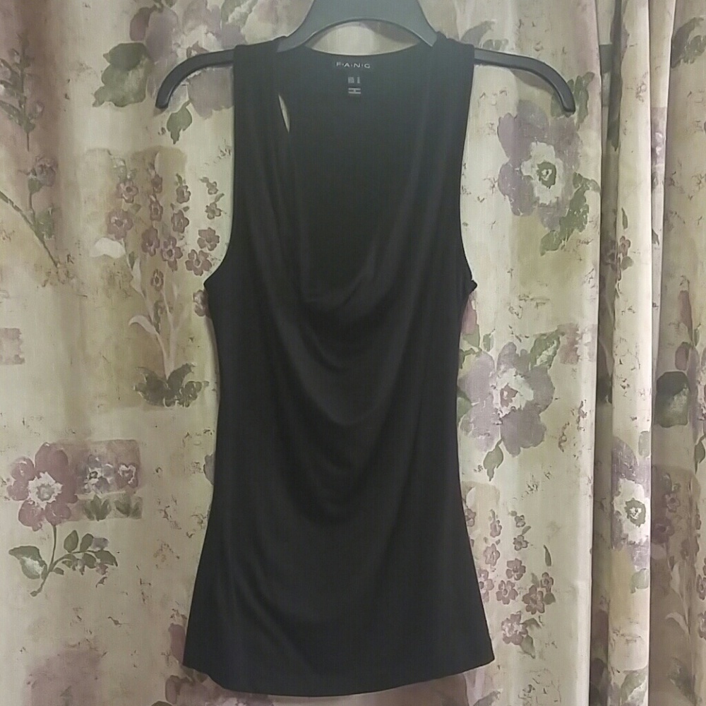 Black cowl neck tank